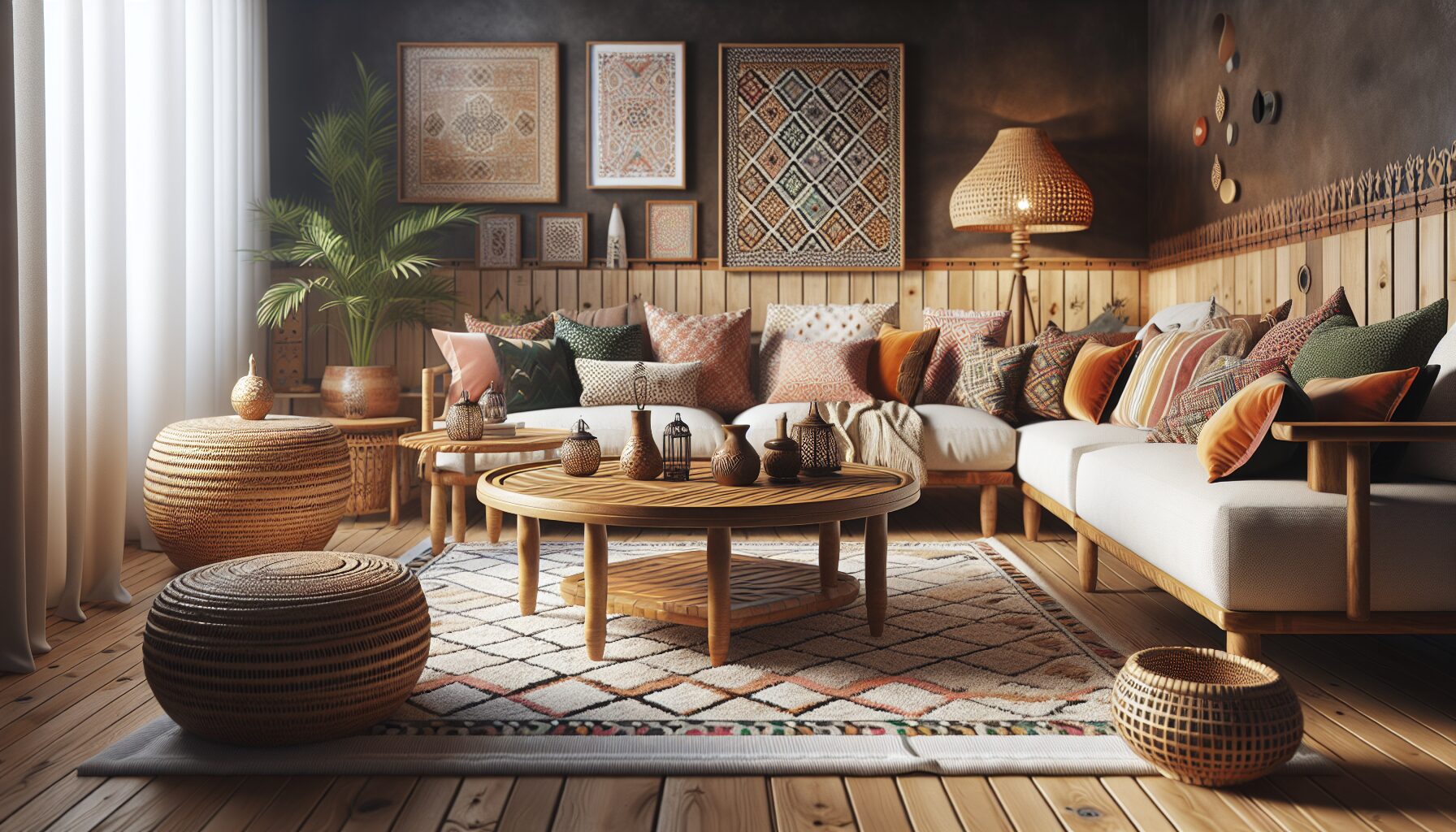 Idées de tables basses pour accompagner un Sedari marocain.