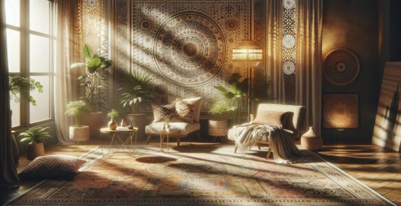 Utilisation de tapis marocains pour compléter un Sedari.