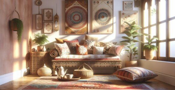 Utilisation de tapis marocains pour compléter un Sedari.